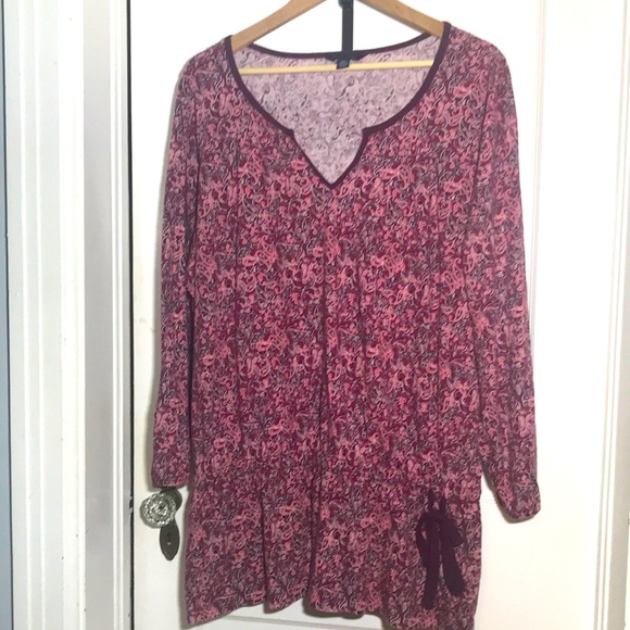 Tommy Hilfiger Tops - Tommy Hilfiger Pink and Purple Floral Tunic